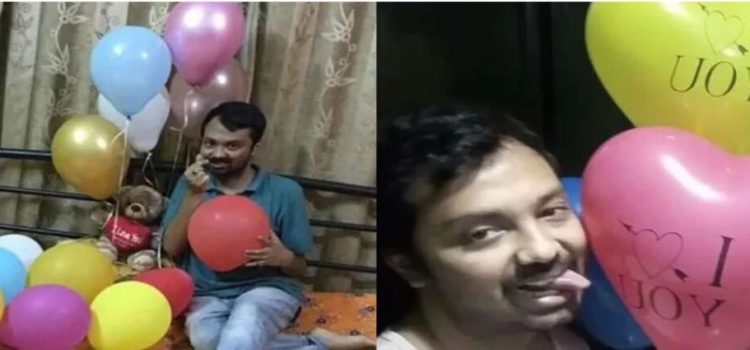 Se casó con sus globos de helio